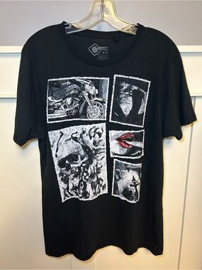 Vintage Mecca jeans 3d lip grunge print t-shirt